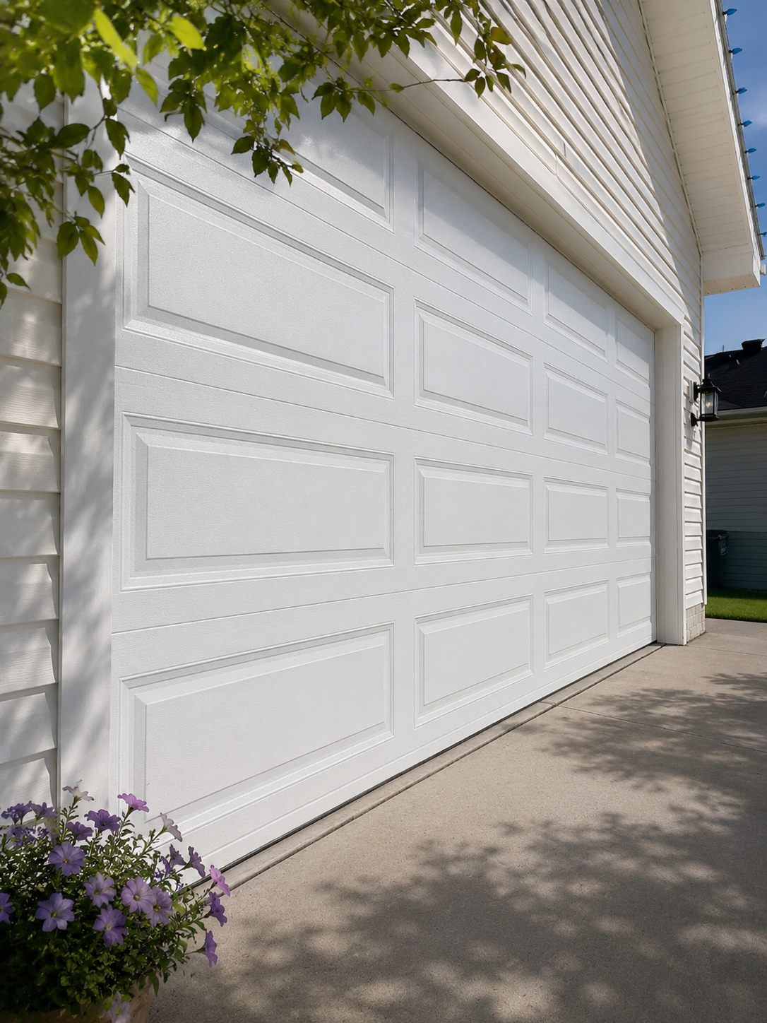 Architectural carriage-style garage door on a Canyon Lakes San Ramon home